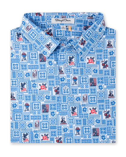 Straight Down Aloha 250 Polo - Cobalt