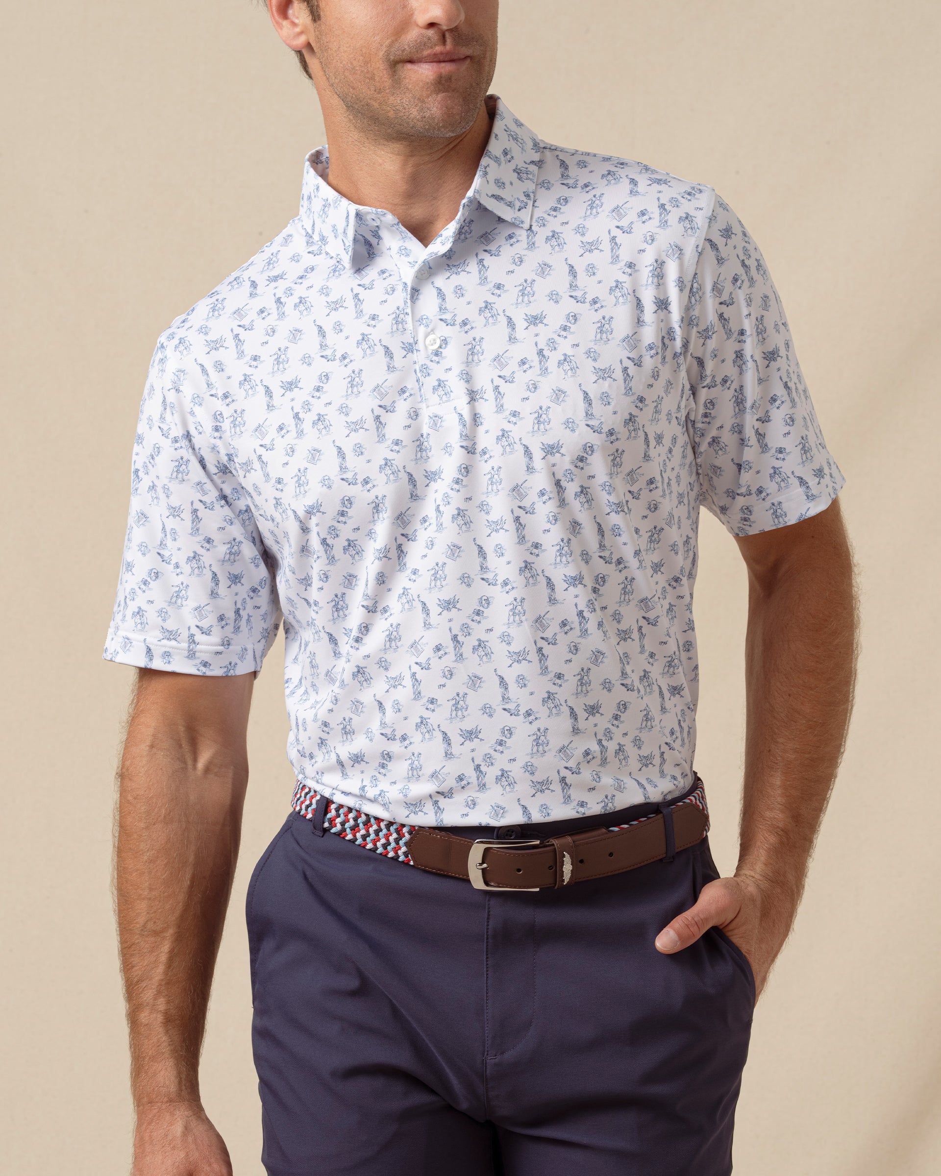 Straight Down Independence Day Polo - New Indigo