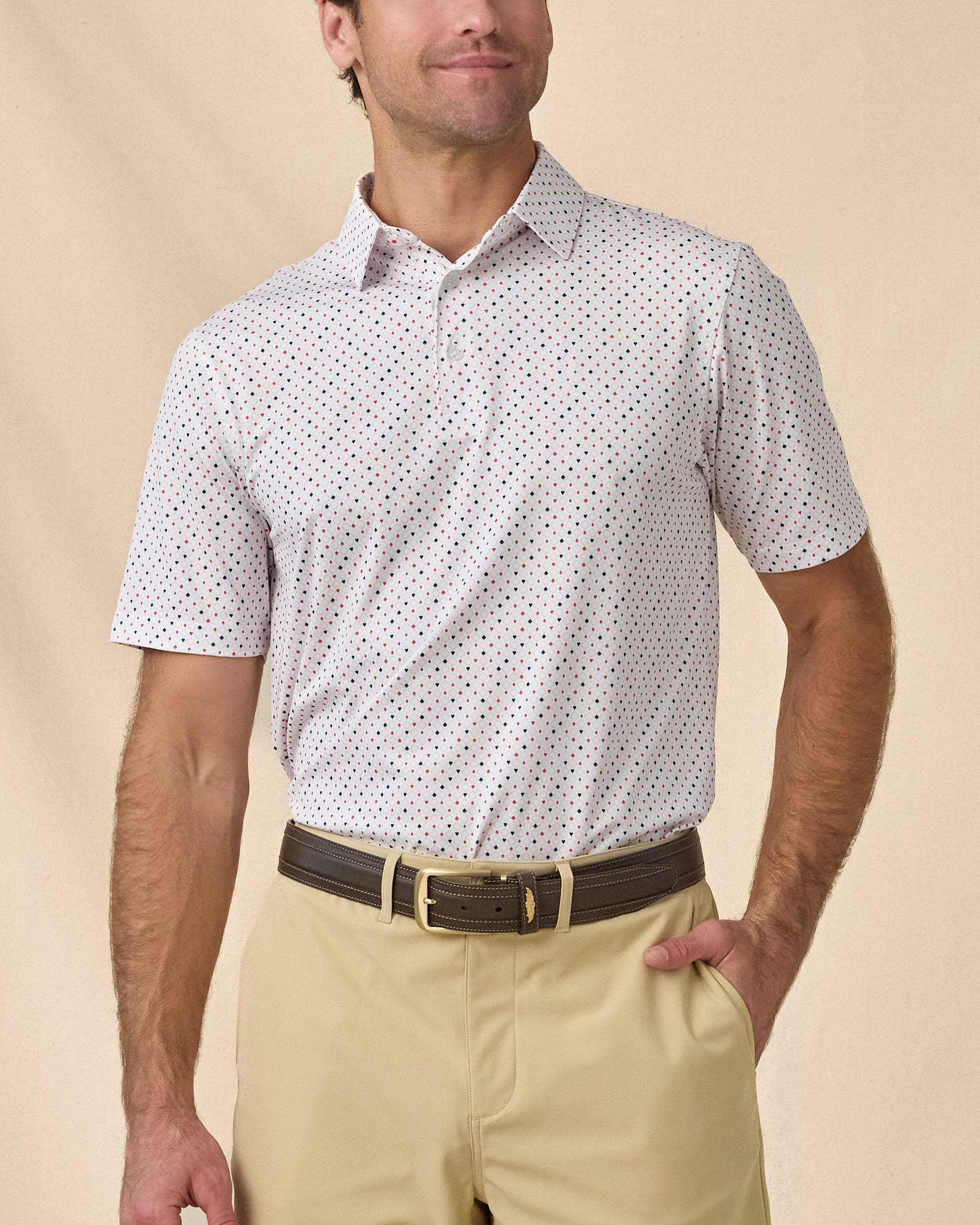 Straight Down Casino Polo - Flag Red