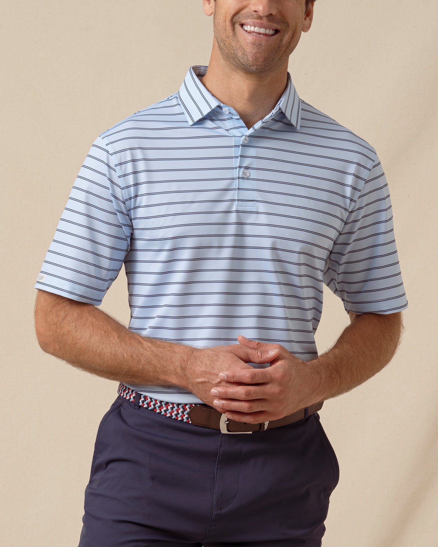 Straight Down Quintero Stripe Polo - Nantucket