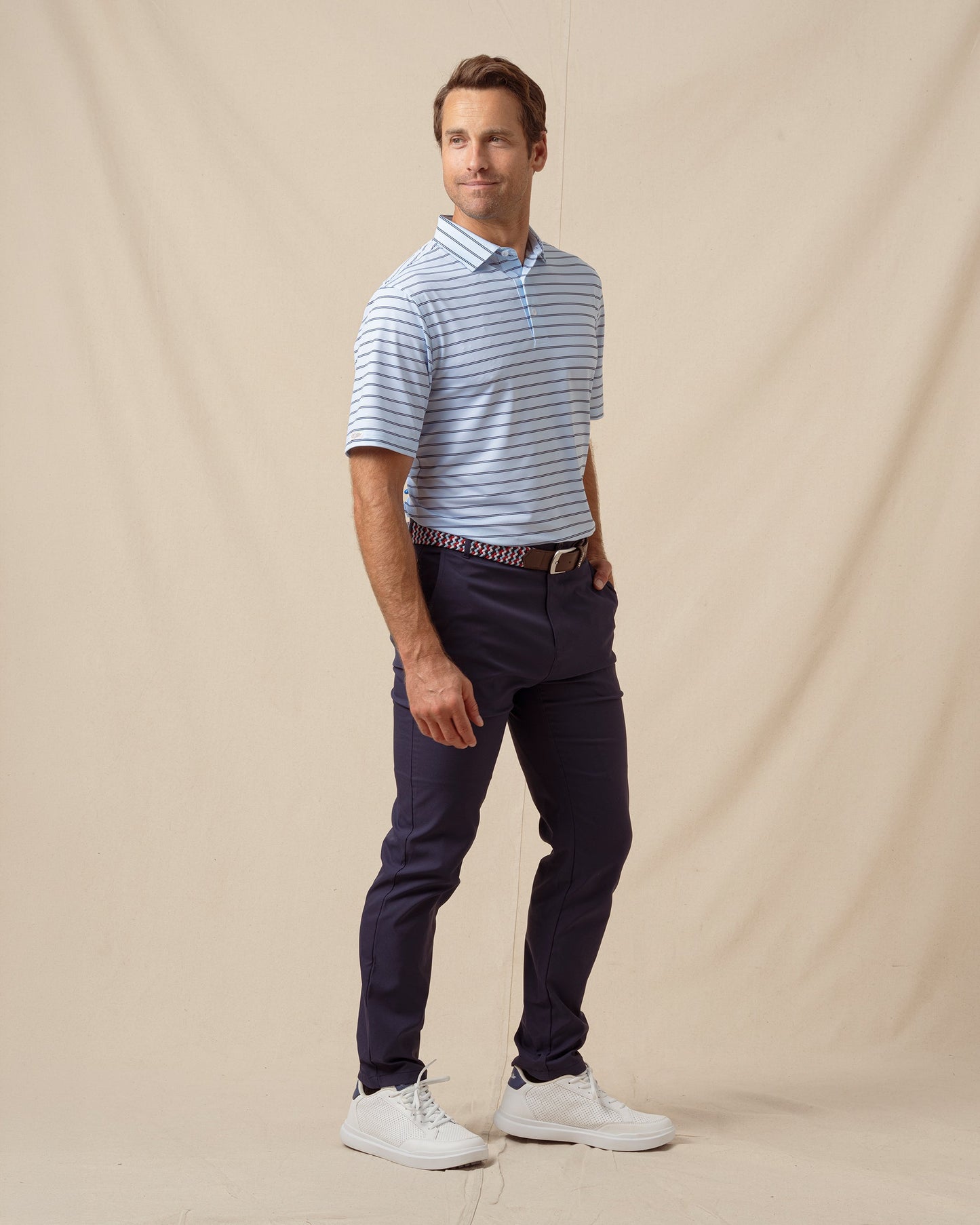 Straight Down Quintero Stripe Polo - Nantucket
