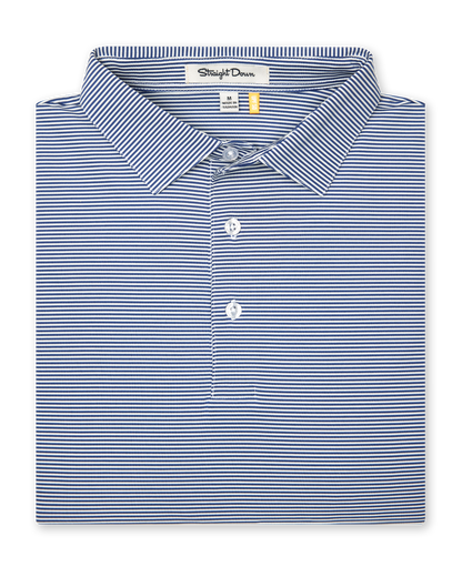 Straight Down Peninsula Stripe Polo - Moonlight