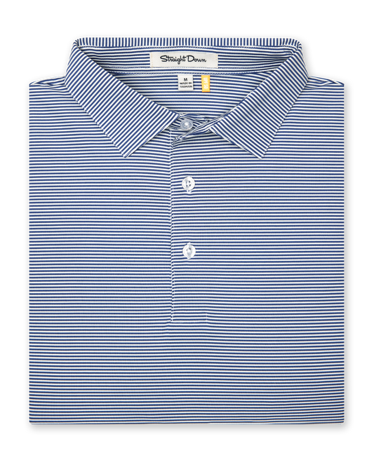 Straight Down Peninsula Stripe Polo - Moonlight