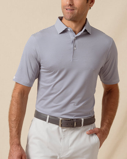 Straight Down Peninsula Stripe Polo - Moonlight