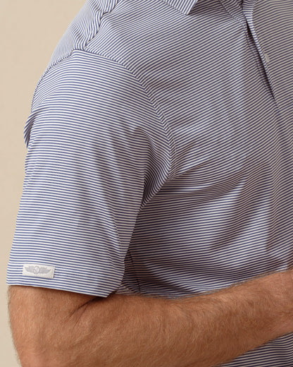 Straight Down Peninsula Stripe Polo - Moonlight