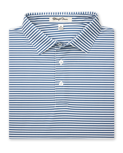 Straight Down Del Mar Stripe Polo - Moonlight