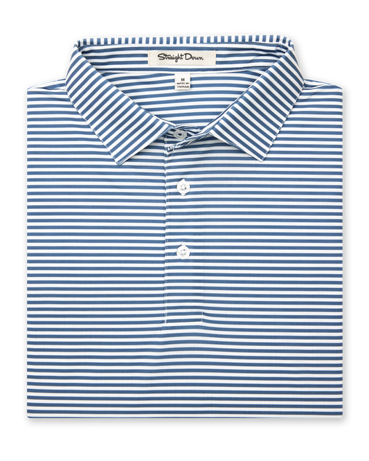 Straight Down Del Mar Stripe Polo - Moonlight