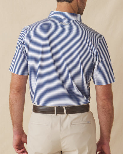 Straight Down Del Mar Stripe Polo - Moonlight