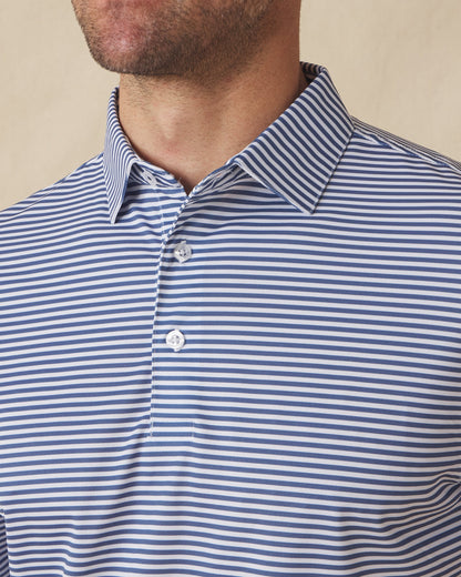 Straight Down Del Mar Stripe Polo - Moonlight
