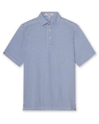Straight Down Del Mar Stripe Polo - Moonlight