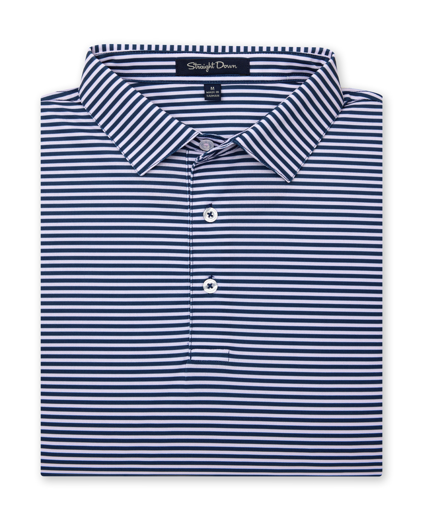 Straight Down Del Mar Stripe Polo - New Indigo / Lilac