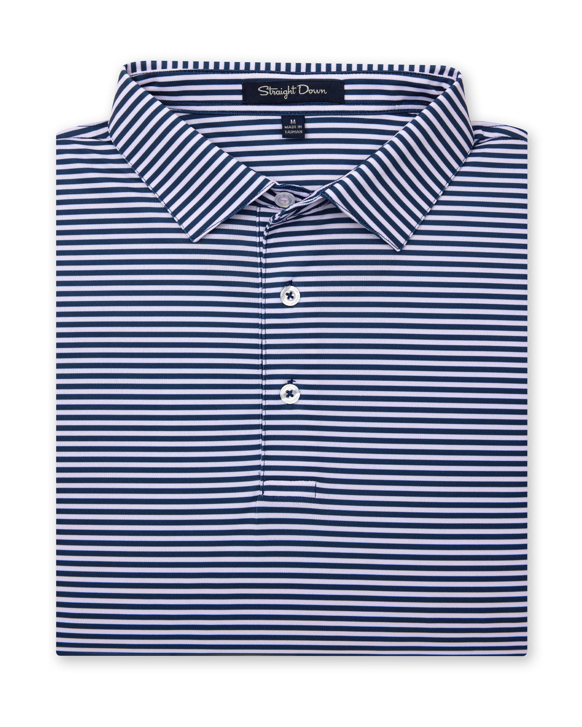 Straight Down Del Mar Stripe Polo - New Indigo / Lilac