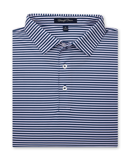 Straight Down Del Mar Stripe Polo - New Indigo / Lilac