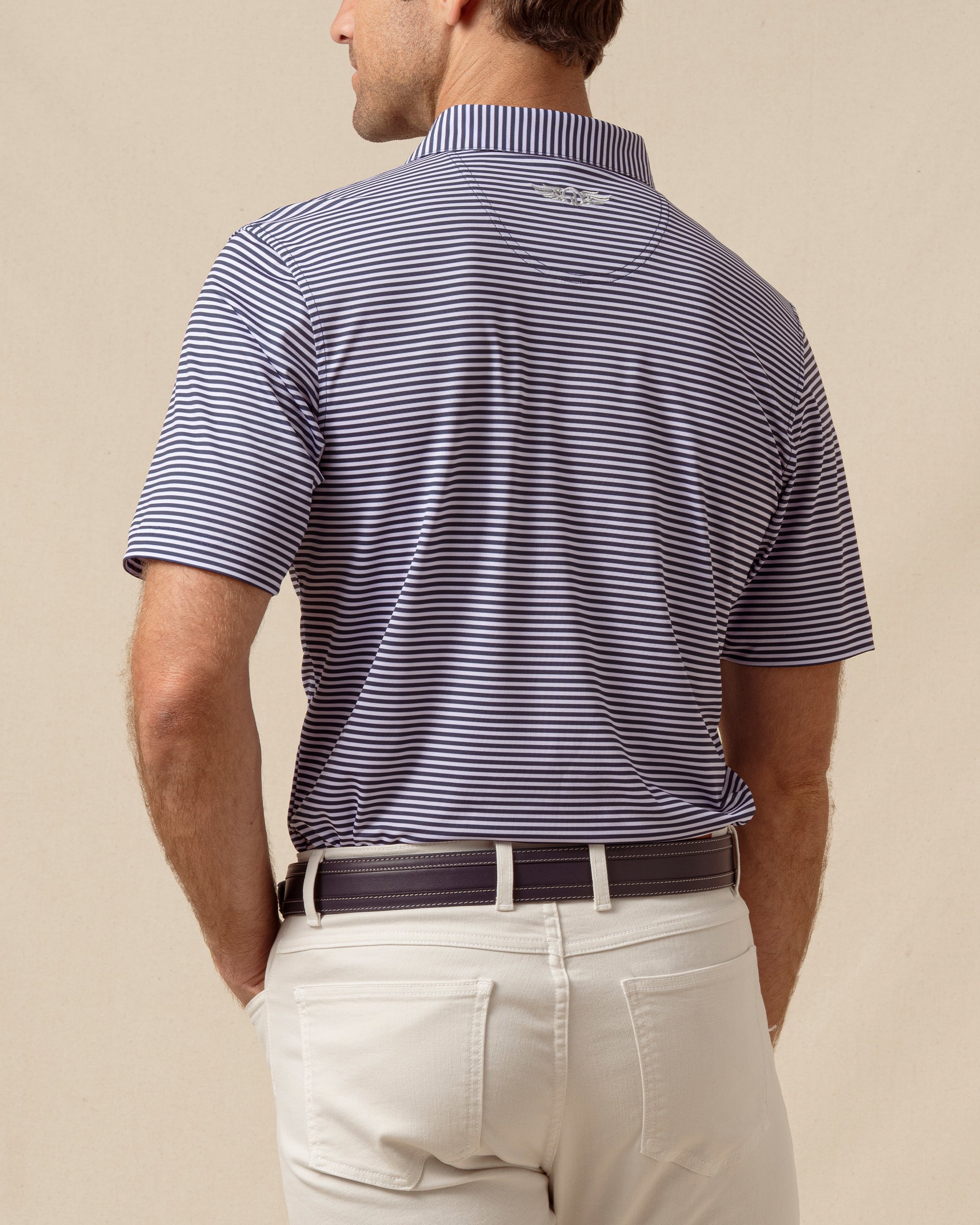Straight Down Del Mar Stripe Polo - New Indigo / Lilac