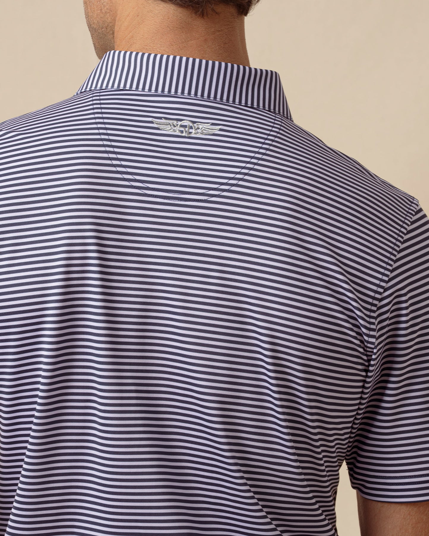 Straight Down Del Mar Stripe Polo - New Indigo / Lilac