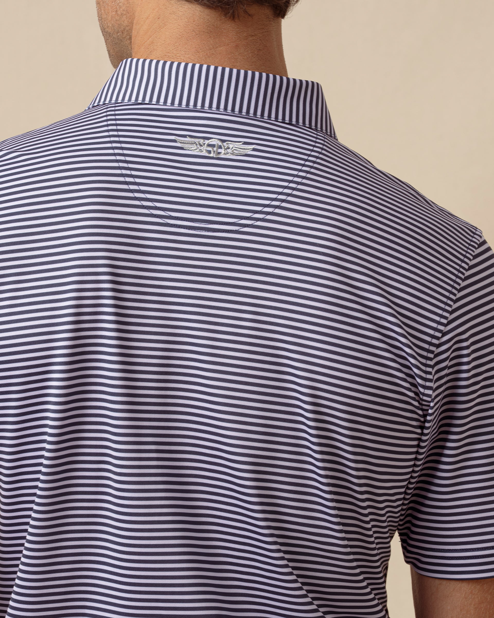 Straight Down Del Mar Stripe Polo - New Indigo / Lilac