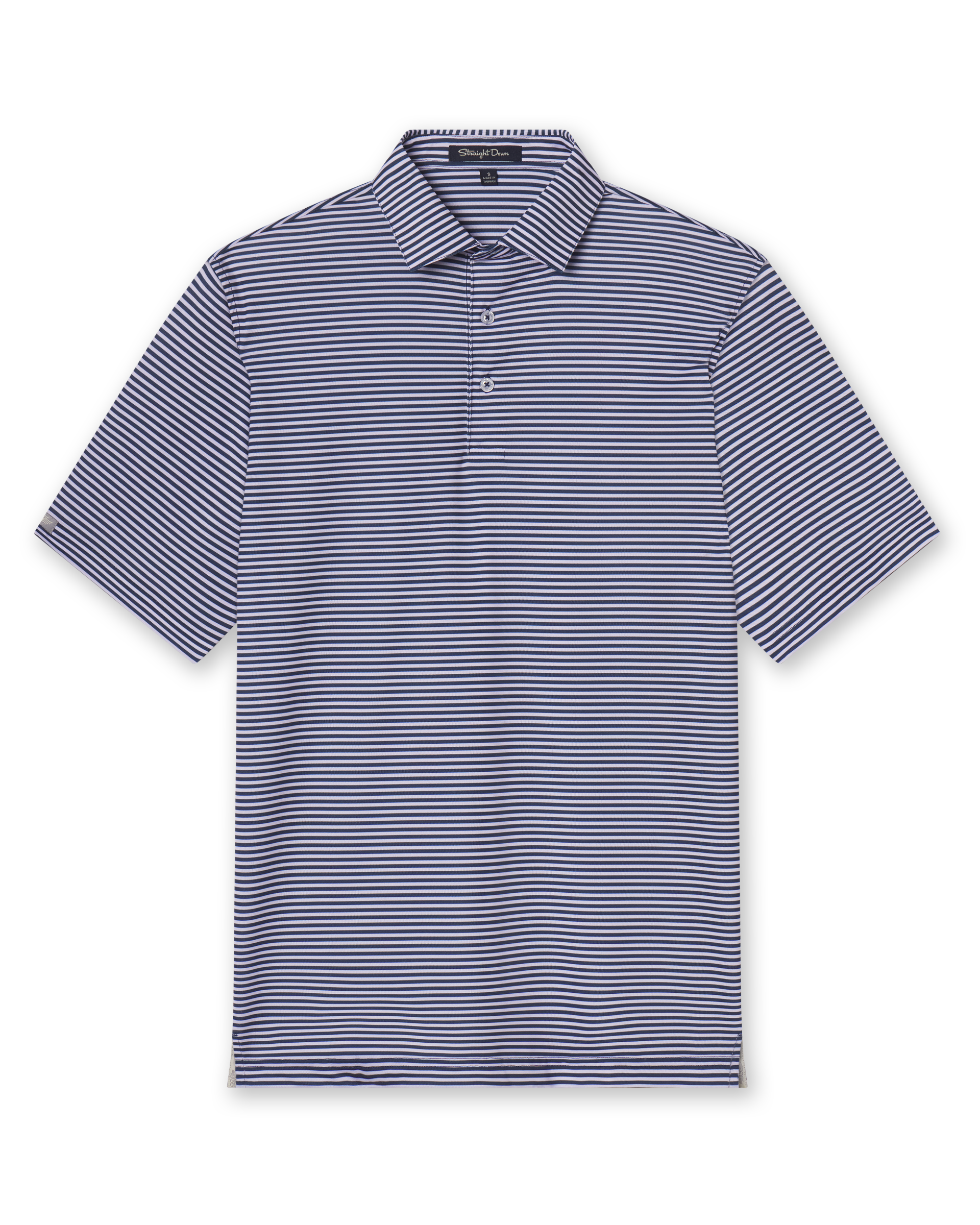 Straight Down Del Mar Stripe Polo - New Indigo / Lilac