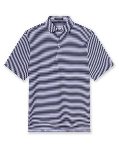Straight Down Del Mar Stripe Polo - New Indigo / Lilac