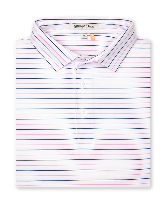 Straight Down Key West Stripe Polo - Lilac