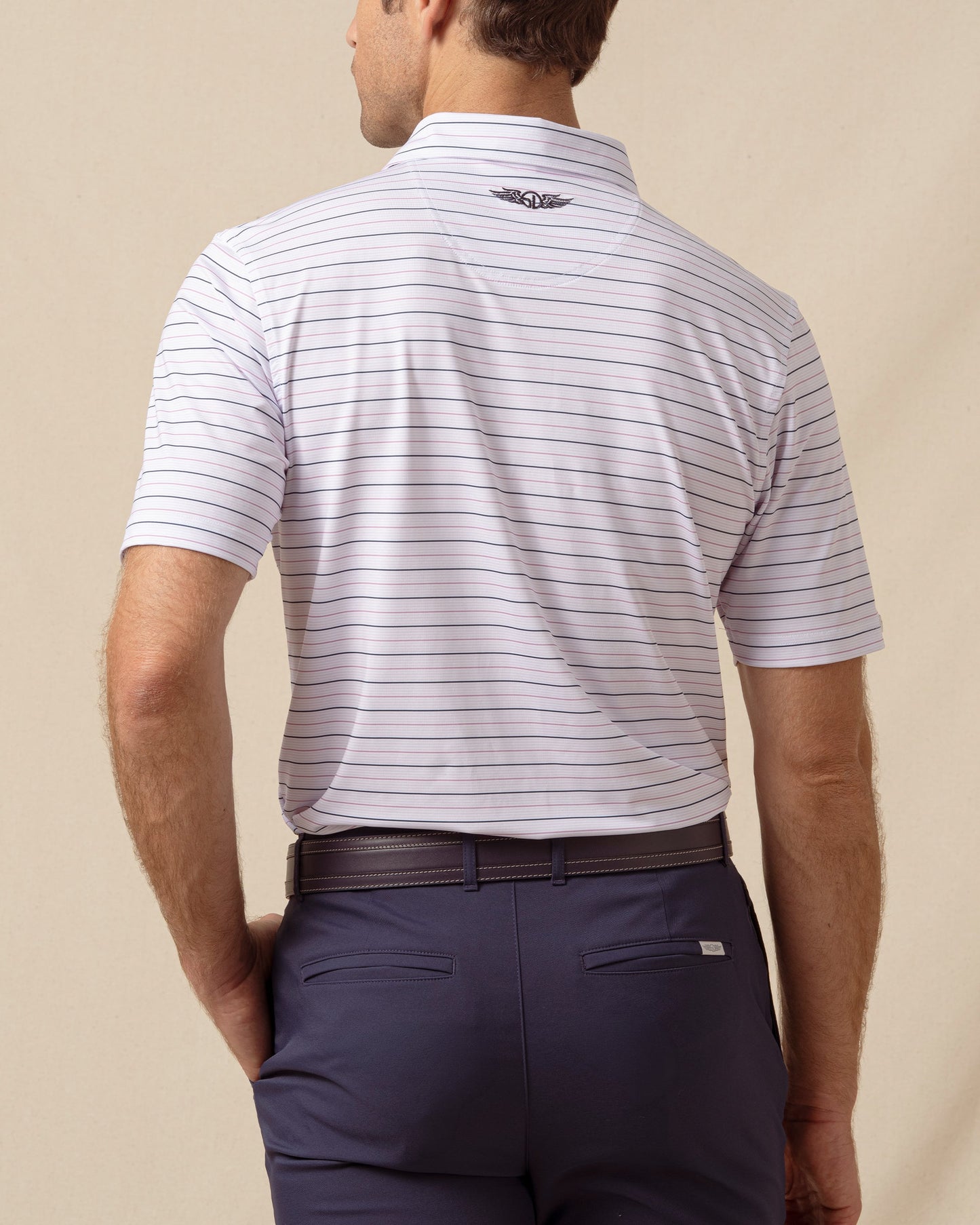 Straight Down Key West Stripe Polo - Lilac