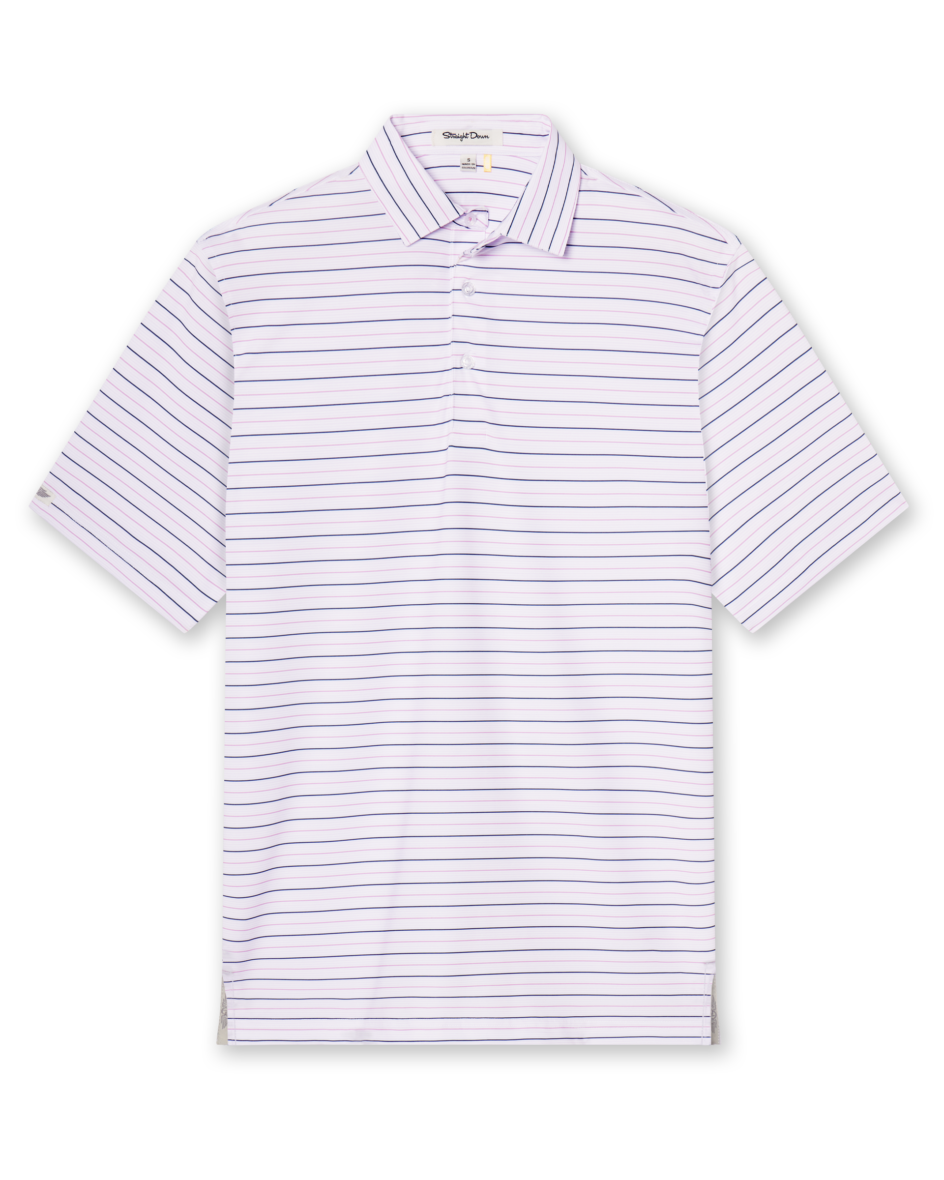 Straight Down Key West Stripe Polo - Lilac