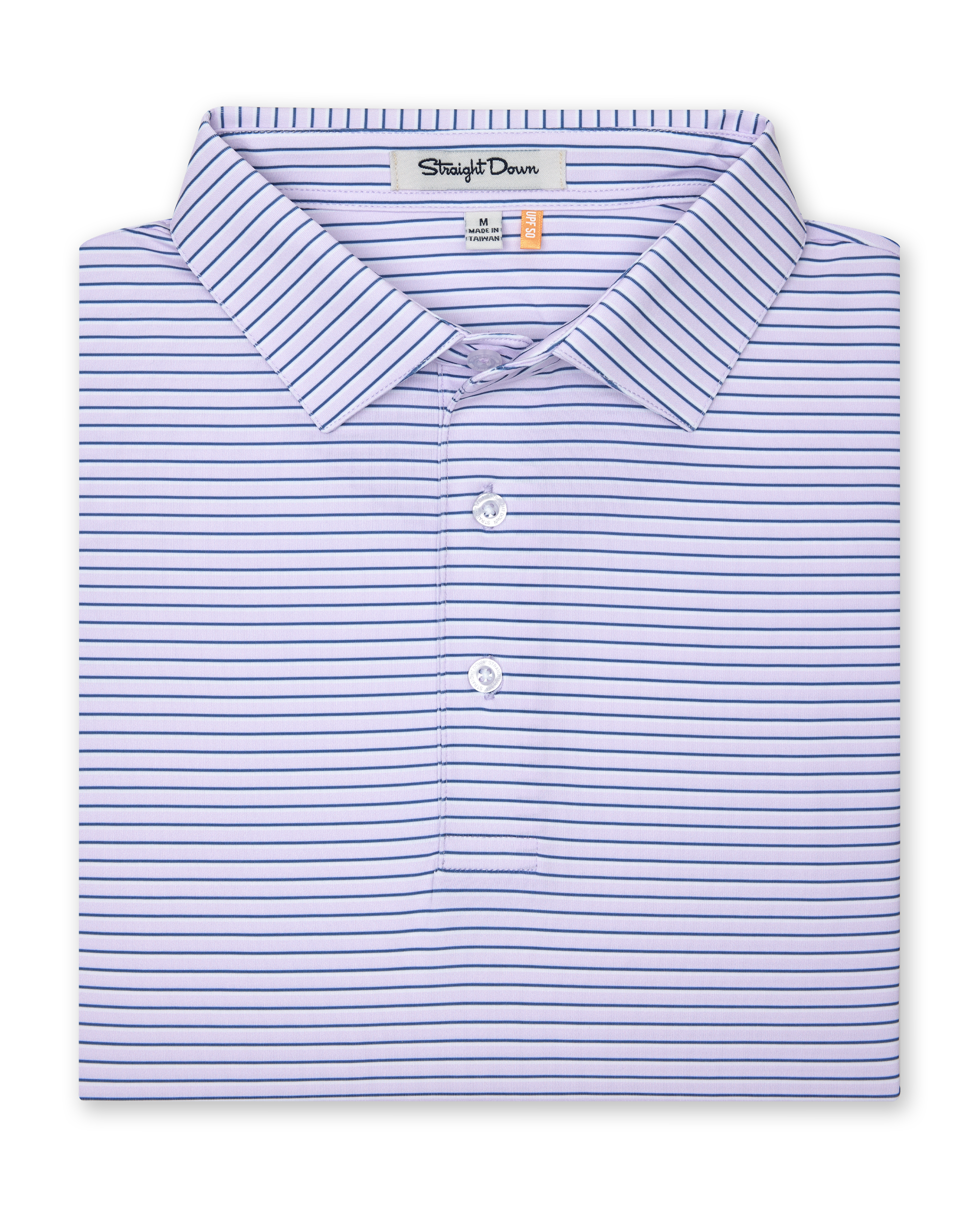 Straight Down Channel Stripe Polo - Lilac