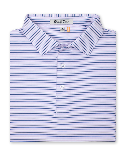 Straight Down Channel Stripe Polo - Lilac