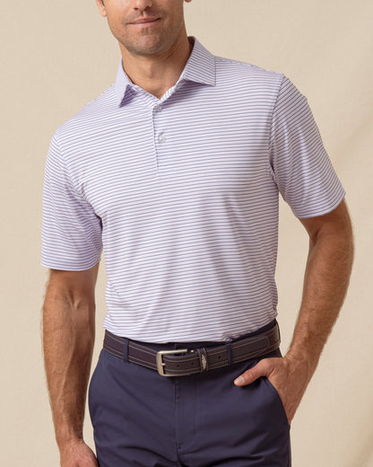 Straight Down Channel Stripe Polo - Lilac
