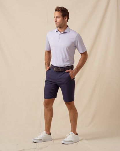 Straight Down Channel Stripe Polo - Lilac