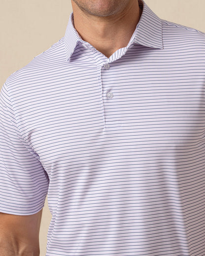 Straight Down Channel Stripe Polo - Lilac