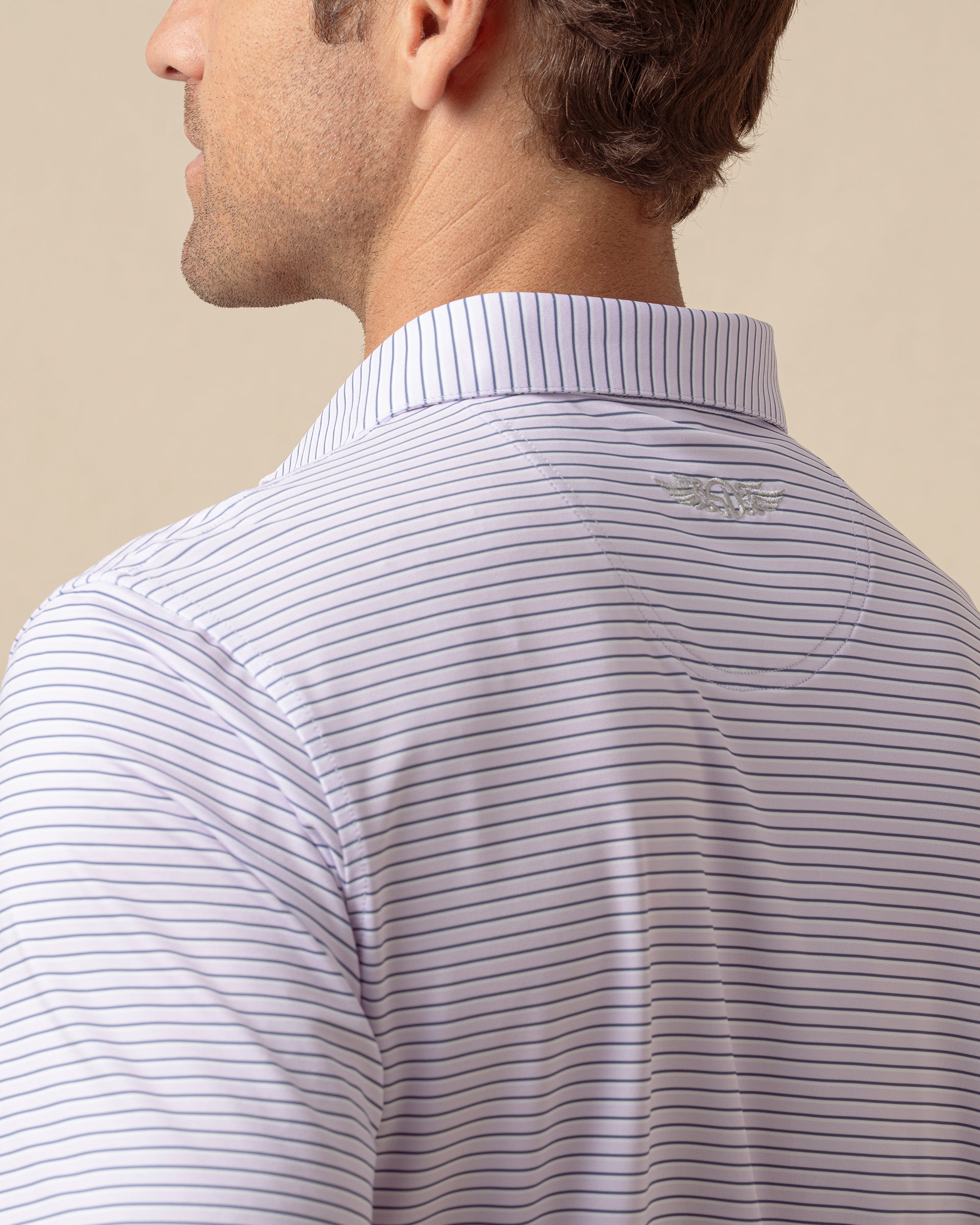 Straight Down Channel Stripe Polo - Lilac