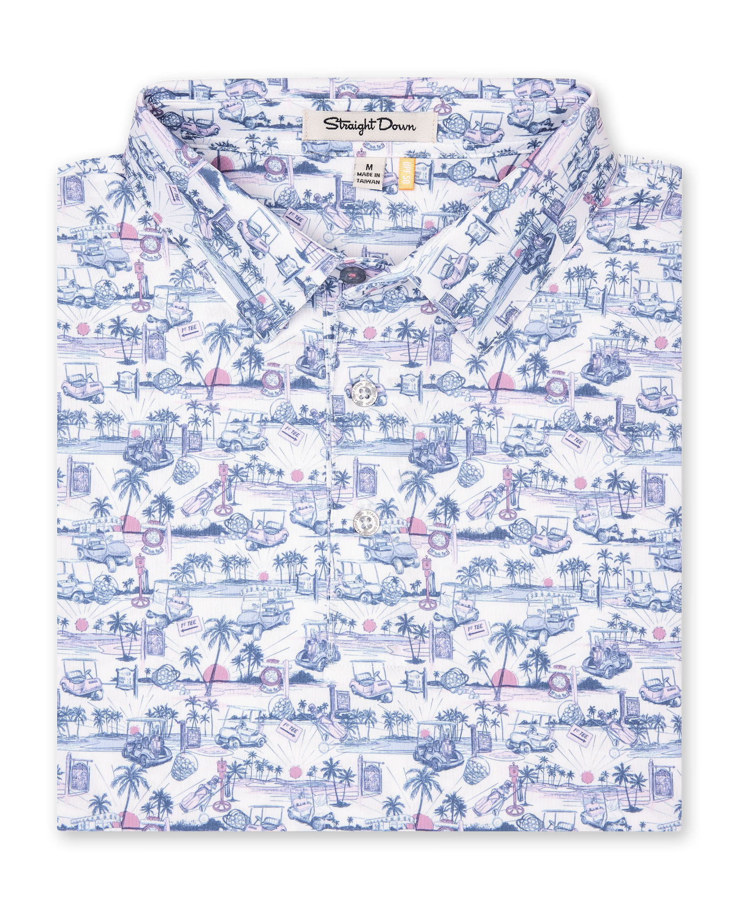 Straight Down Tropical Tees Polo - Moonlight