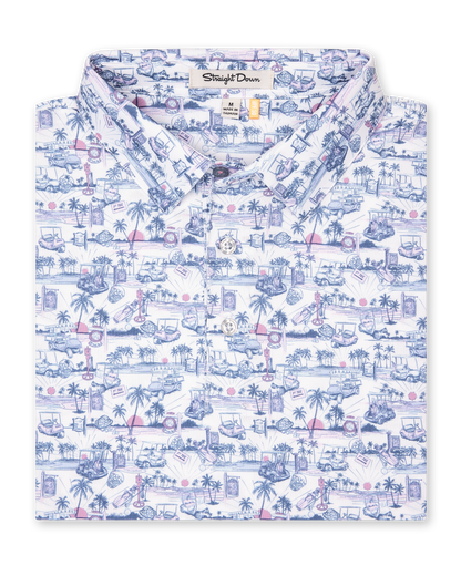 Straight Down Tropical Tees Polo - Moonlight