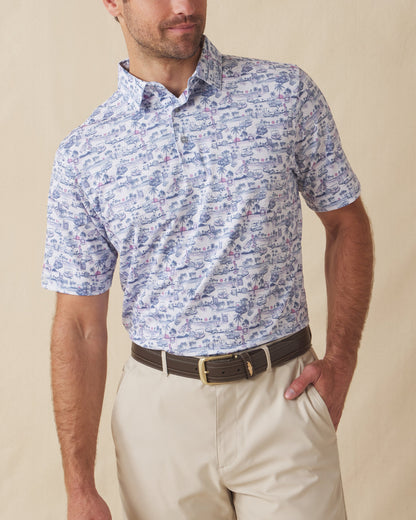Straight Down Tropical Tees Polo - Moonlight