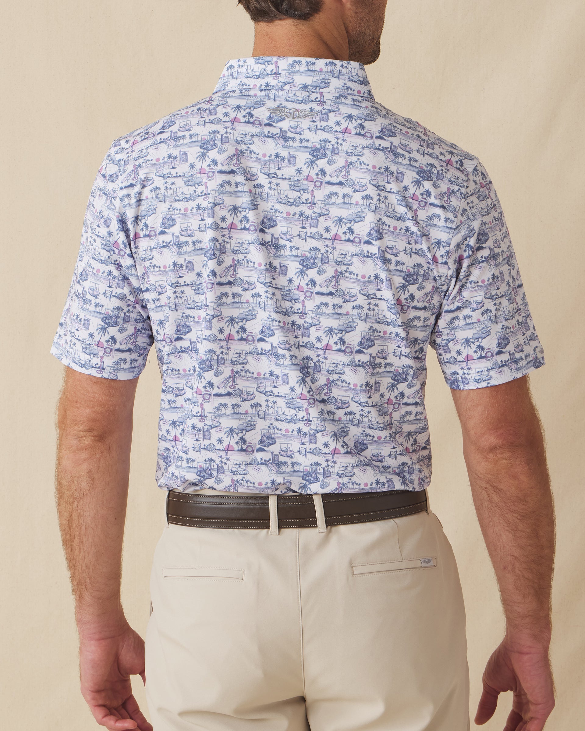 Straight Down Tropical Tees Polo - Moonlight