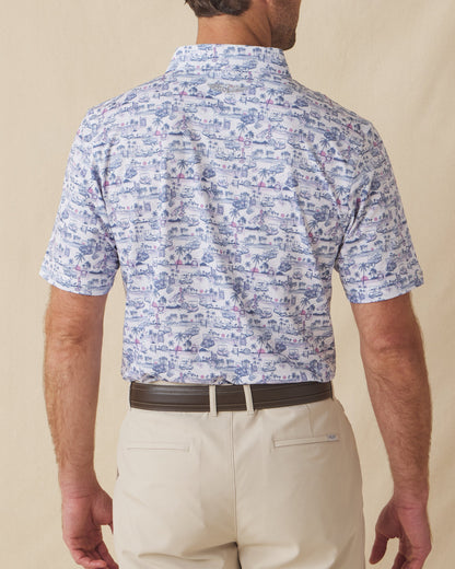 Straight Down Tropical Tees Polo - Moonlight
