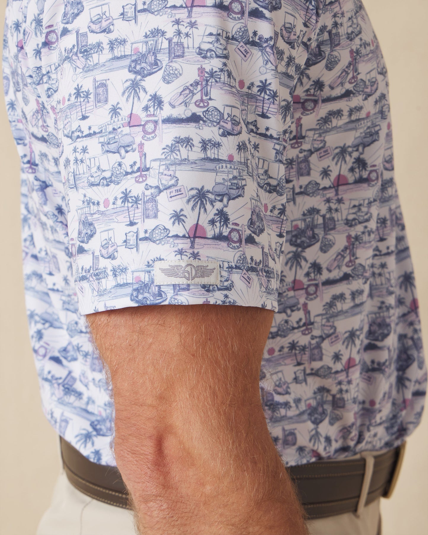 Straight Down Tropical Tees Polo - Moonlight