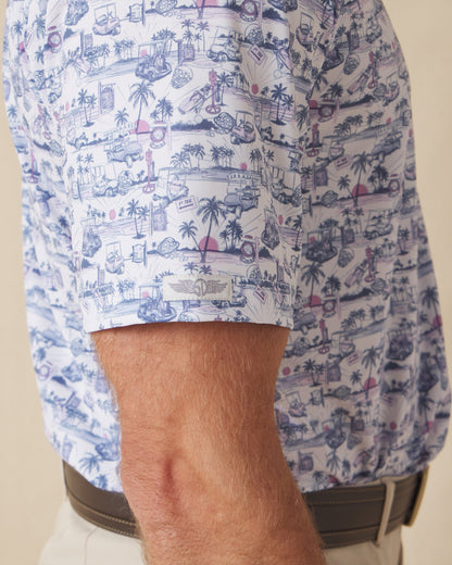 Straight Down Tropical Tees Polo - Moonlight