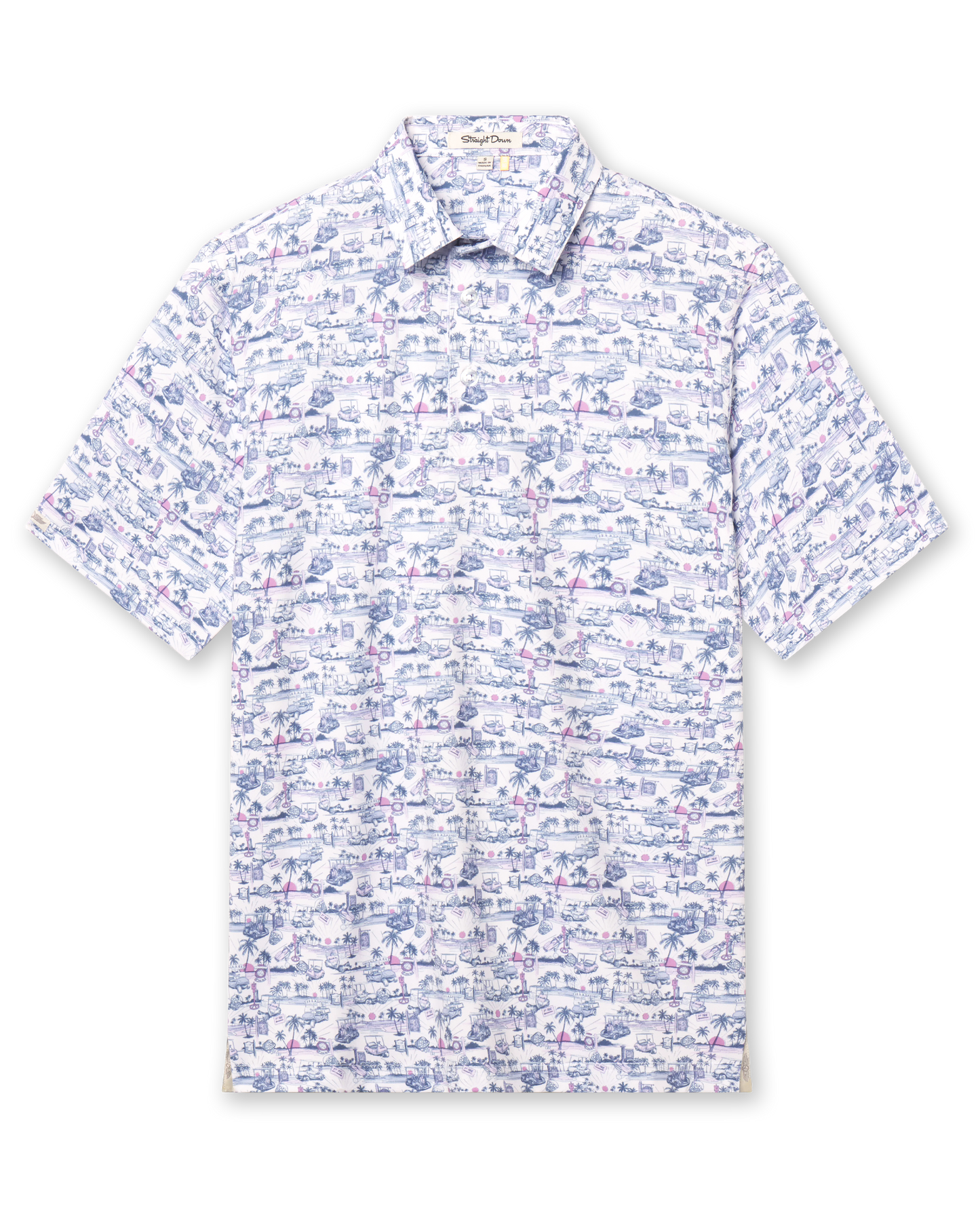 Straight Down Tropical Tees Polo - Moonlight