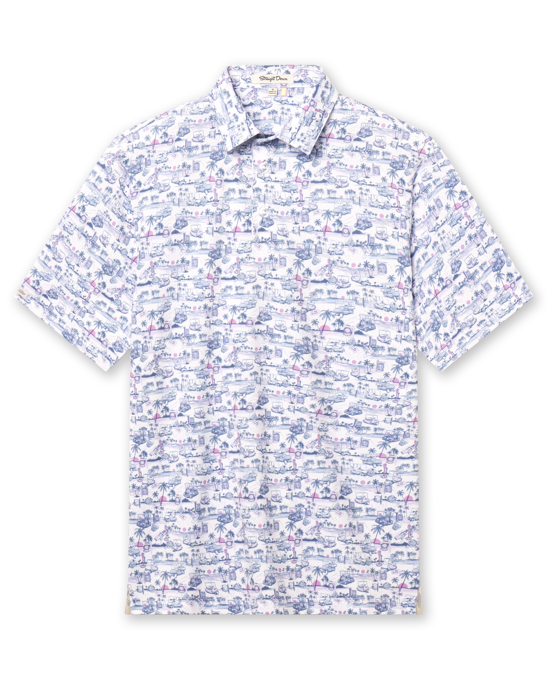 Straight Down Tropical Tees Polo - Moonlight