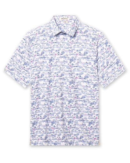 Straight Down Tropical Tees Polo - Moonlight