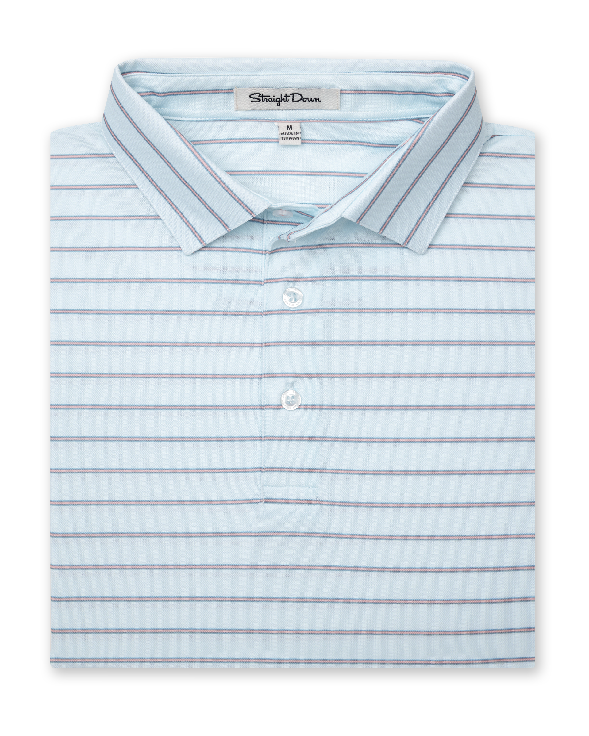 Straight Down Quintero Stripe Polo - Sea Spray