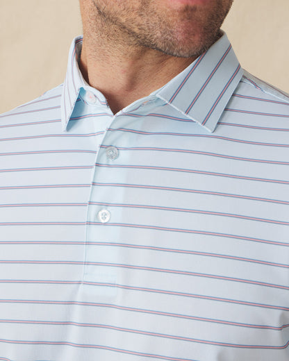 Straight Down Quintero Stripe Polo - Sea Spray