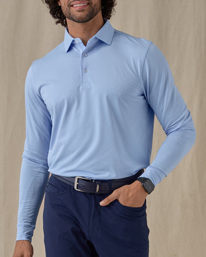 Straight Down Stearns Long Sleeve Polo - Carolina