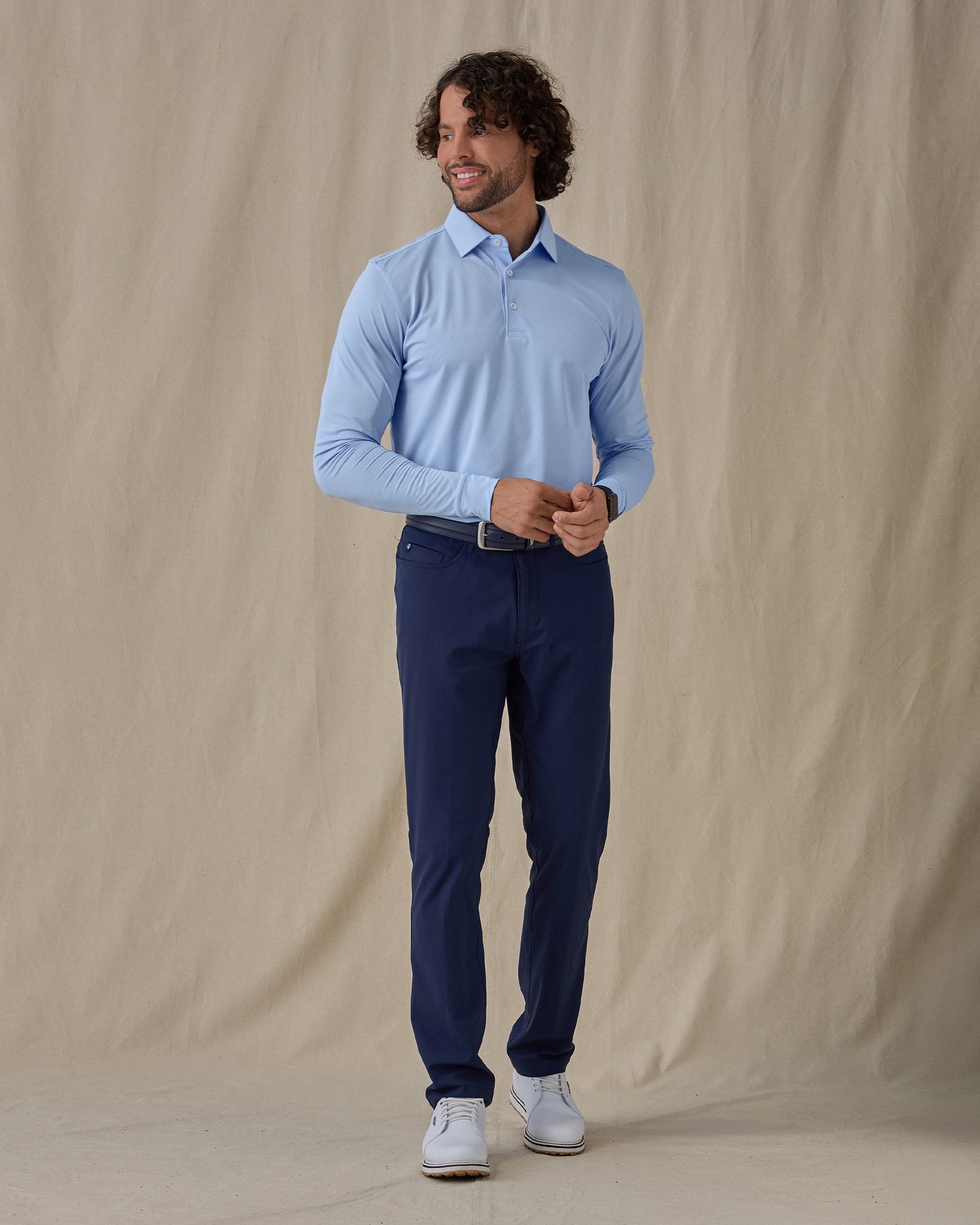 Straight Down Stearns Long Sleeve Polo - Carolina