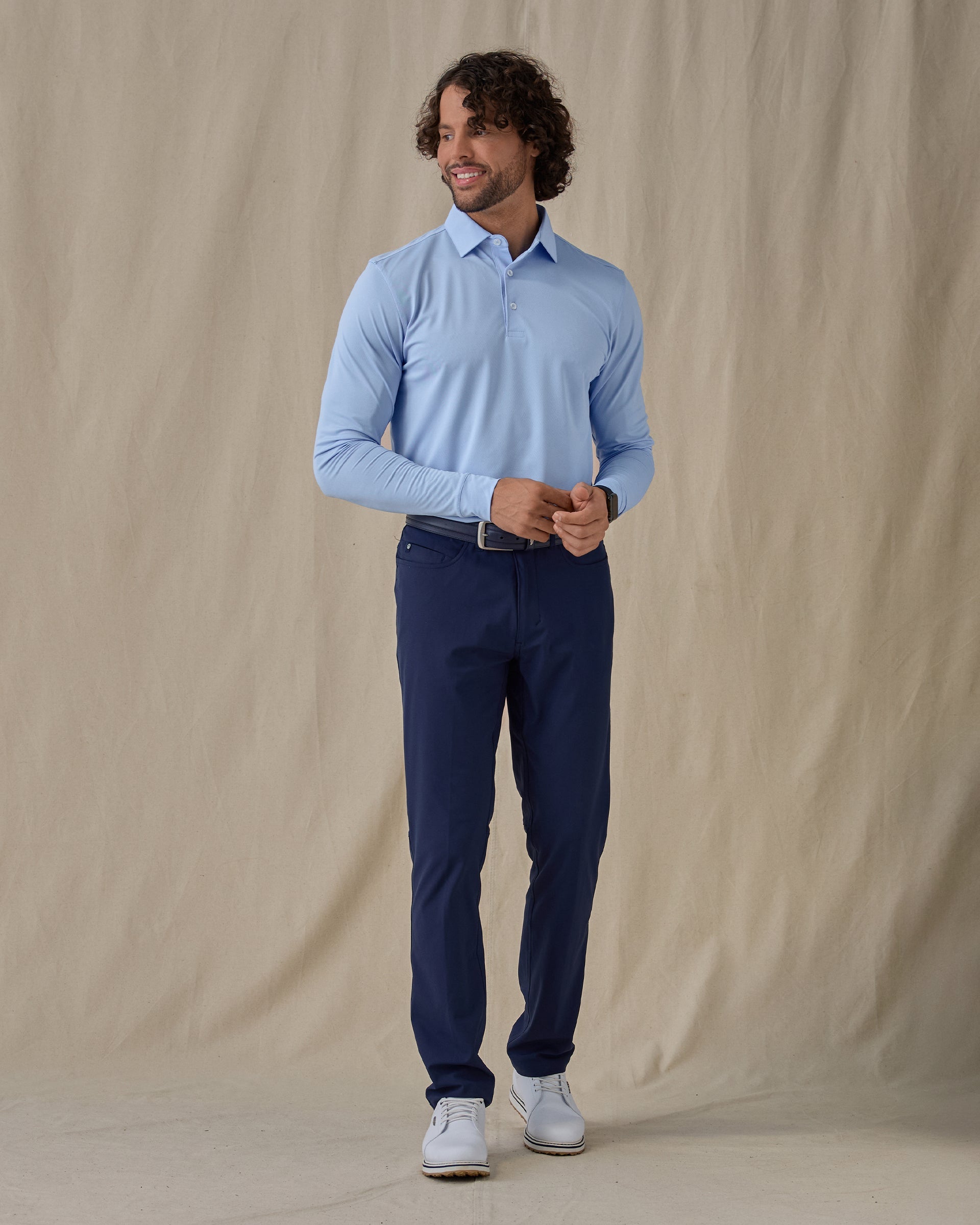 Straight Down Stearns Long Sleeve Polo - Carolina