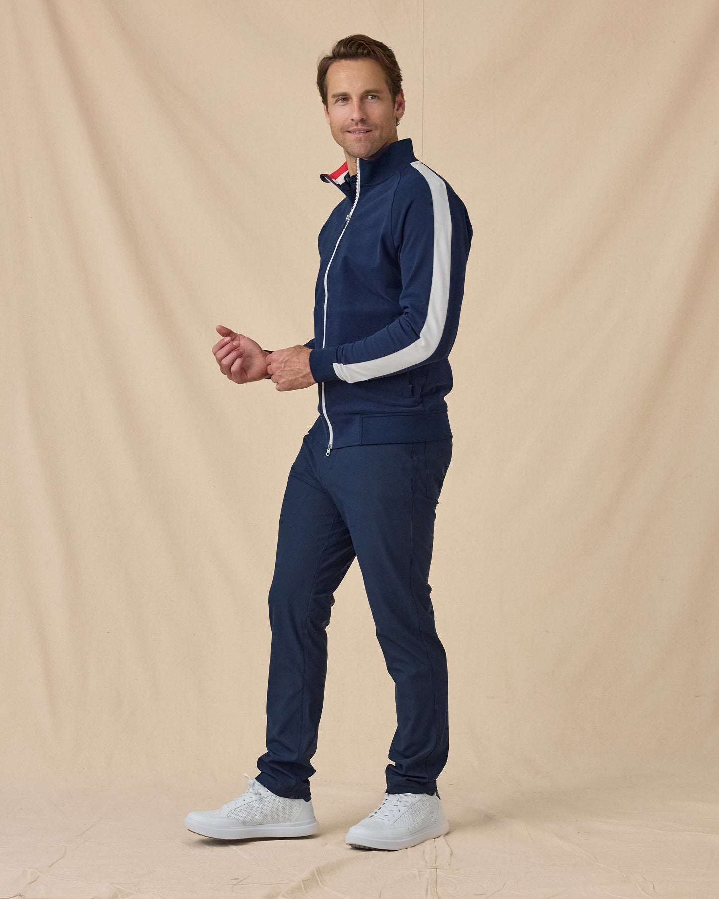 Straight Down Four Four Two Track Jacket - New Indigo / White