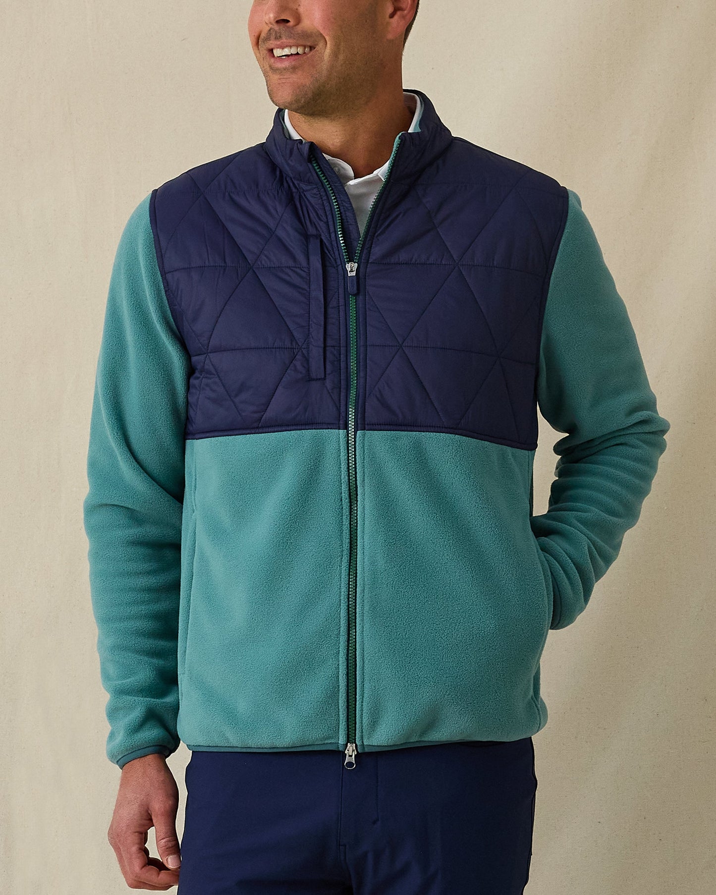 Straight Down Okemo Hybrid Fleece Jacket - Sage