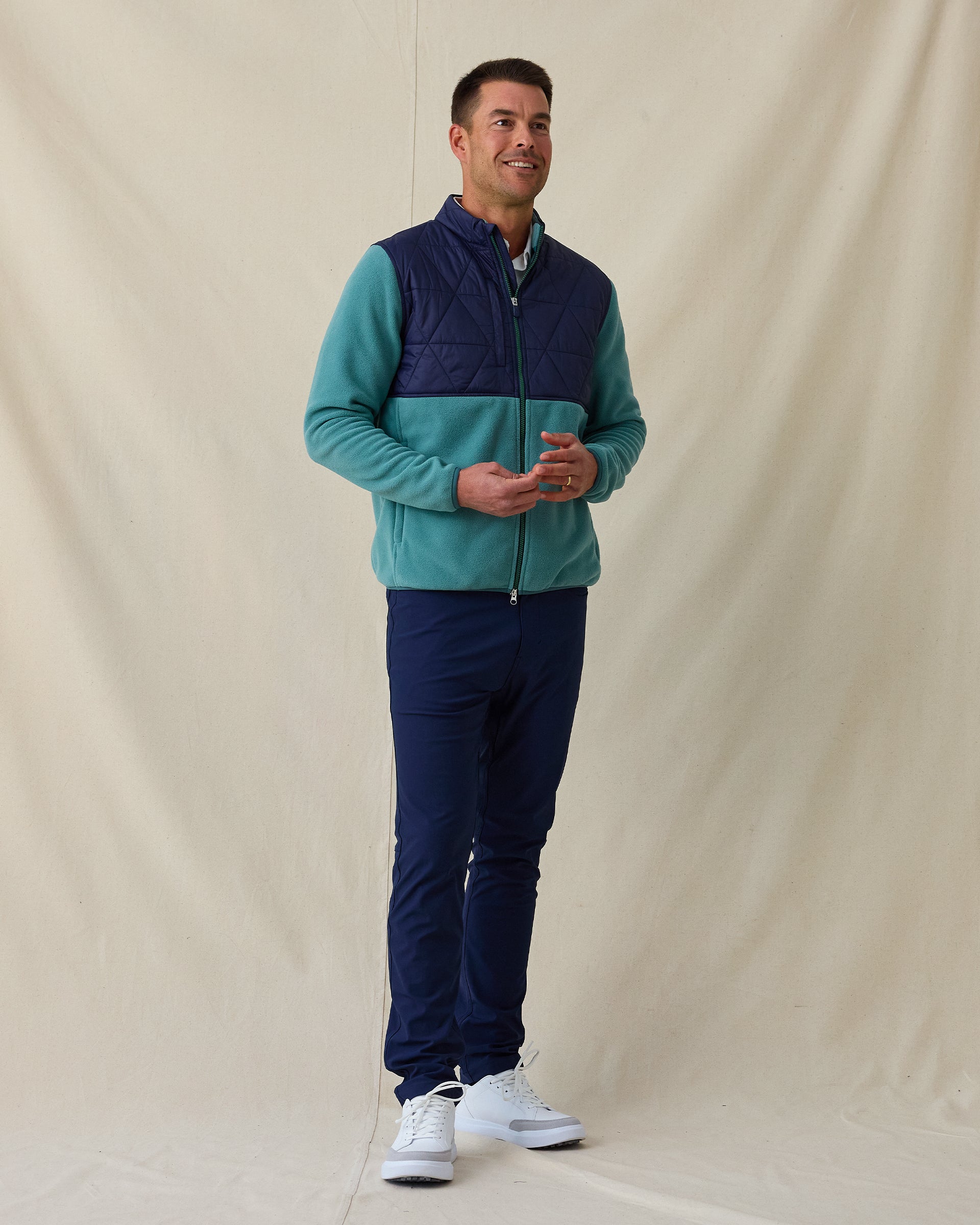 Straight Down Okemo Hybrid Fleece Jacket - Sage