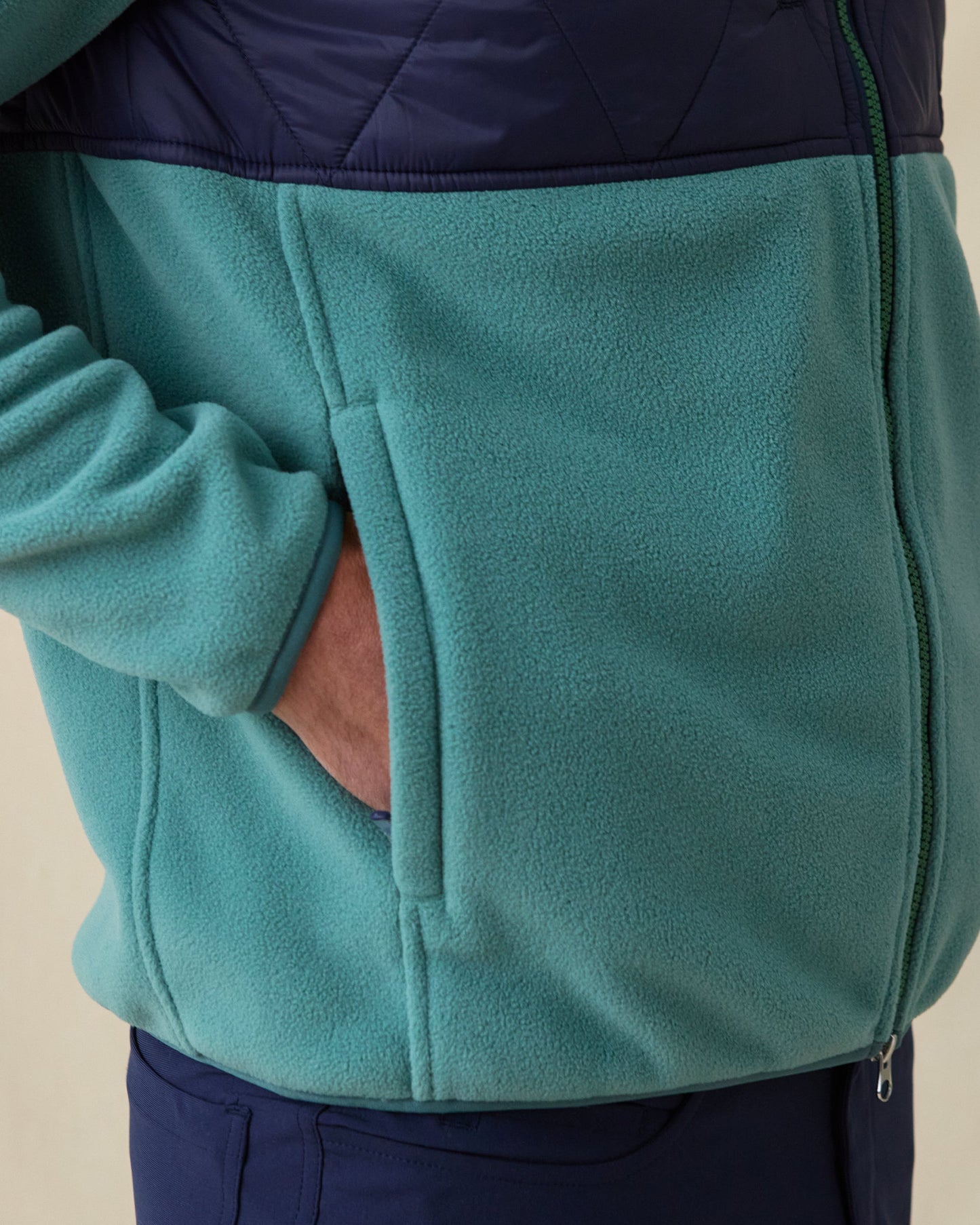 Straight Down Okemo Hybrid Fleece Jacket - Sage